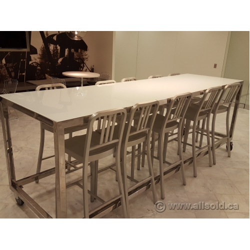 Counter height rolling shop table